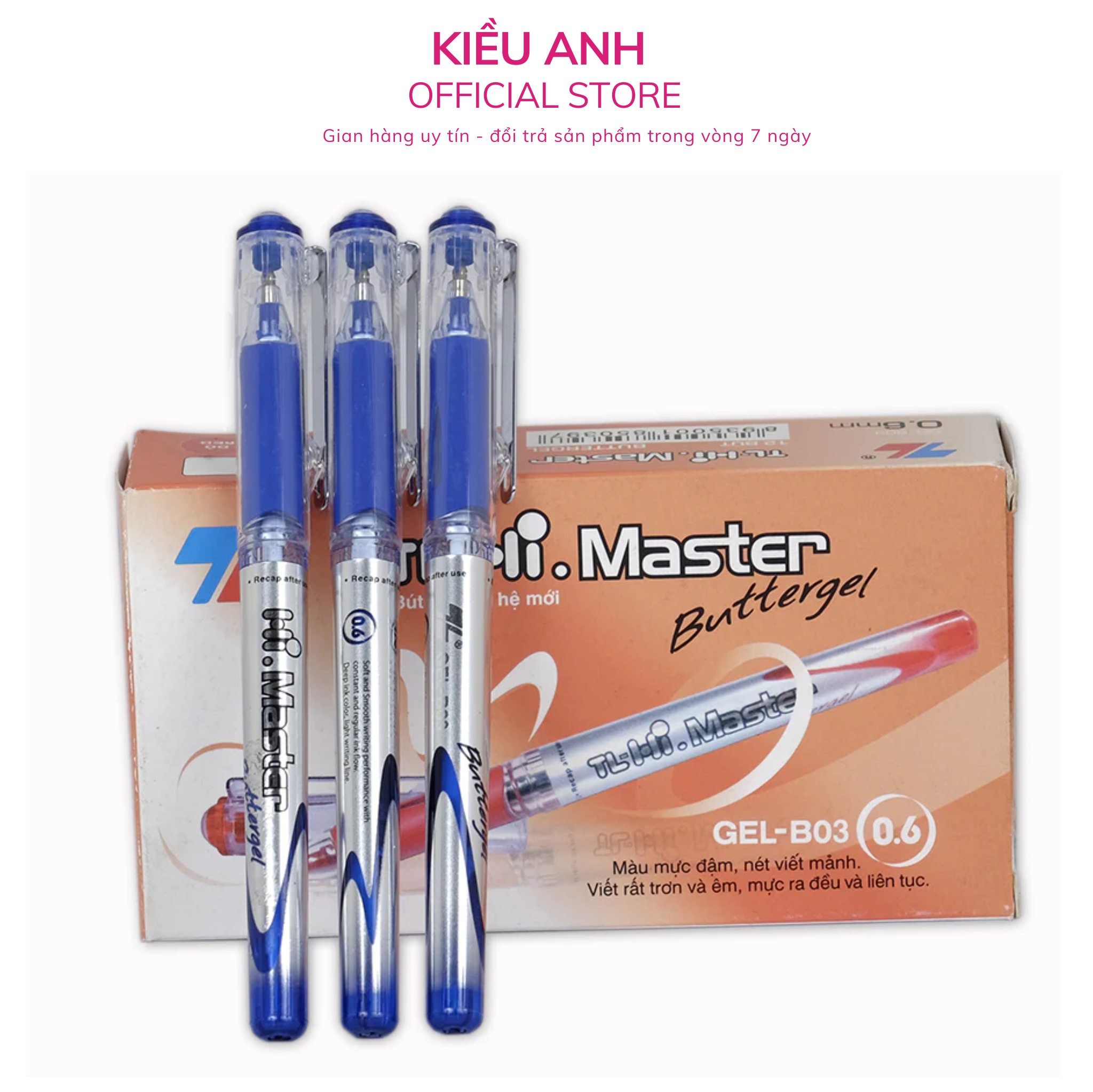 Combo 5 - 10 -20 bút gel b thiên long gel -b03 màu mực xanh/ đỏ/ đen