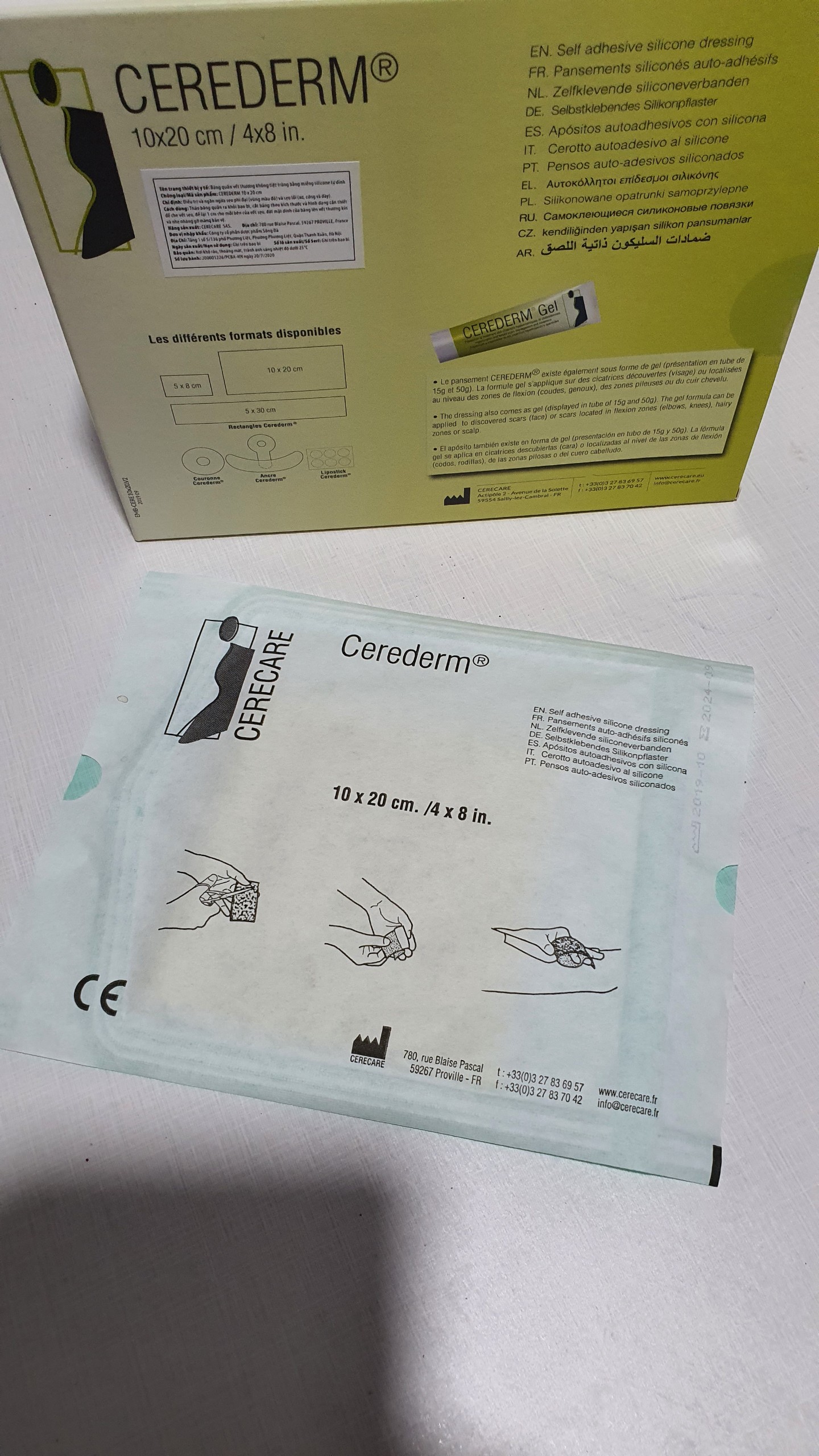 Miếng dán sẹo Cerederm phẫu thuật sau hút mỡ 10*20cm