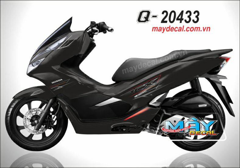 [HCM]Tem xe pcx  tem rời 3 lớp cao cấp dán xe đen