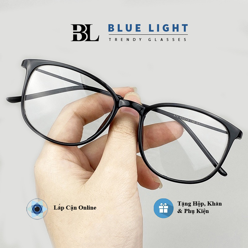 [Mã LAZXuhuong01 giảm 20K /149K] Gọng Kính Cận, Kính Giả Cận Nam Nữ, Mắt Mèo Gọng Nhựa Dẻo Hàn Quốc - BLUE LIGHT