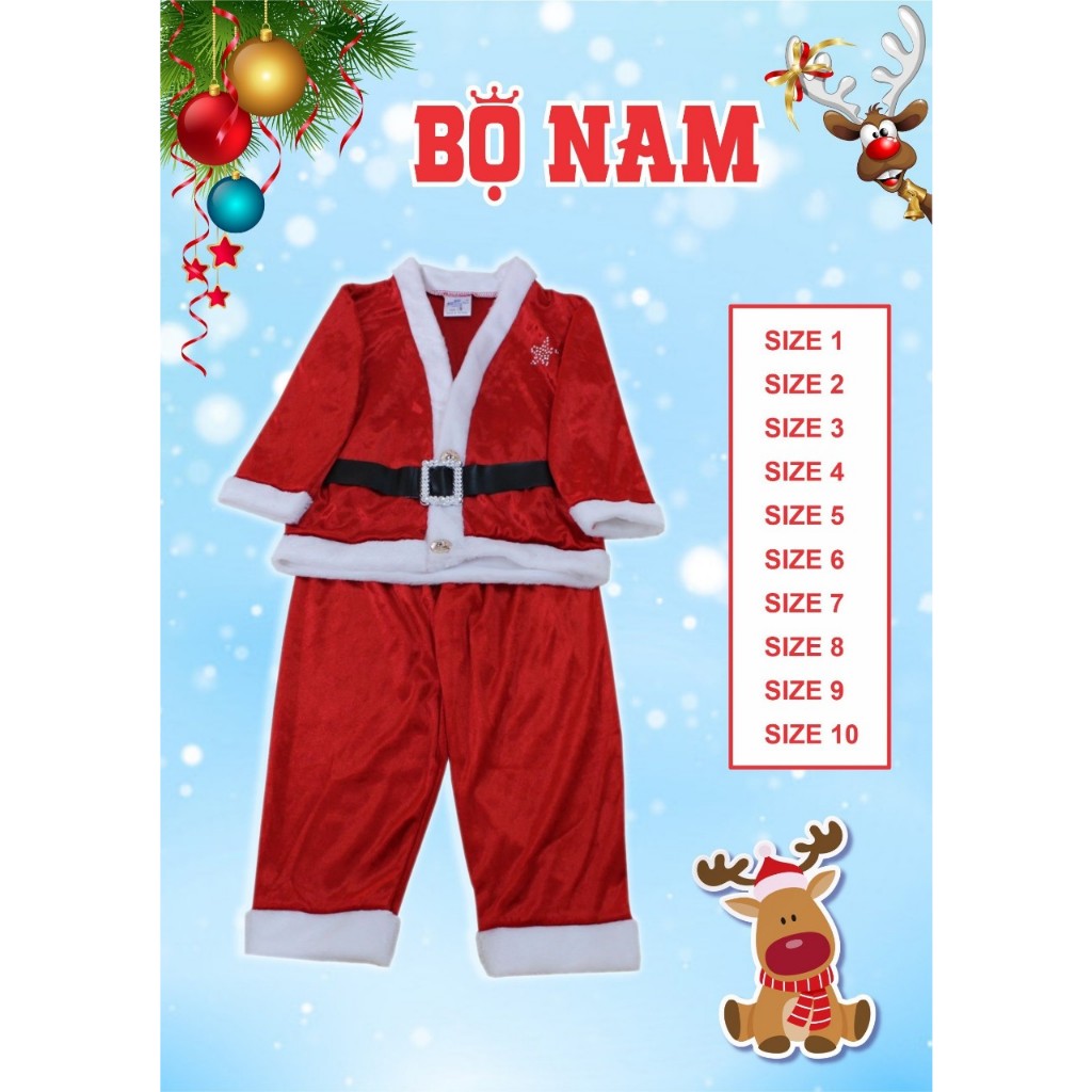 Đồ chơi hóa trang noel - Quần áo noel cho bé trai, bé gái, Đầm noel xinh xắn cho bé gái diện noel