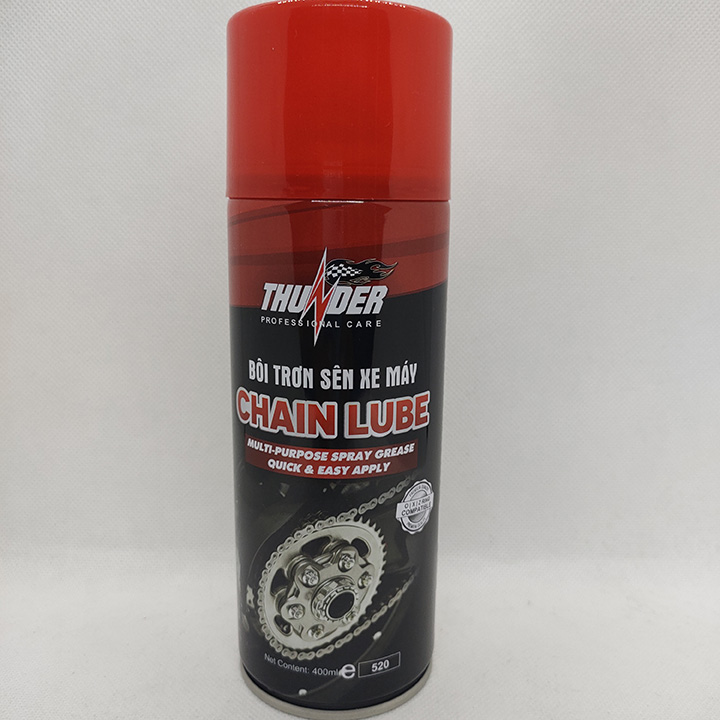 CHAI XỊT DÂY SÊN XE MÁY THUNDER 400ml (ĐEN)