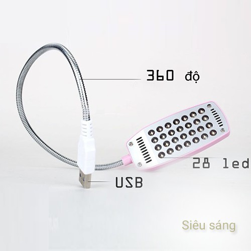 HCM - Đèn Led Usb 28 Bóng Cổng USB Siêu Sáng