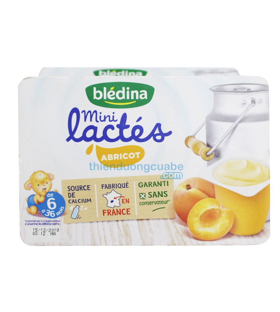 Sữa chua B'ledina mini 6*55G vị mơ 6M+ date T10/2025