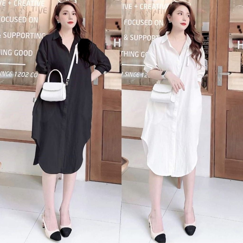 Váy bầu dễ thương sơ mi- đầm bầu đẹp thời trang chất mềm mát