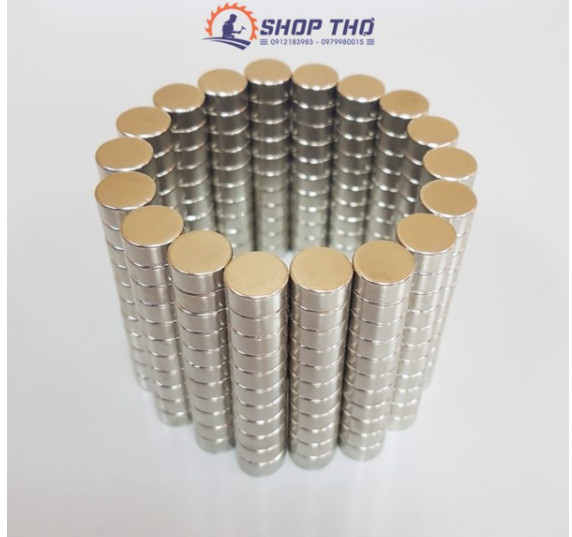 Nam Châm Tròn Phi 15X4Mm (Set 10 Viên)
