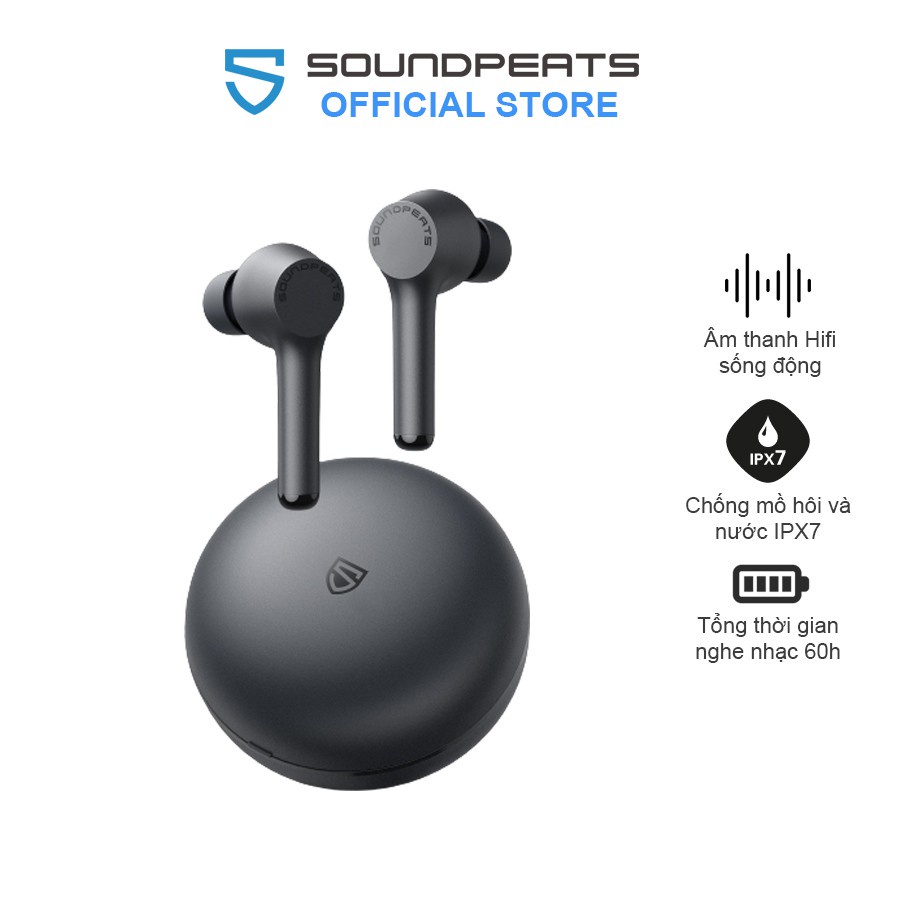 [HCM]Tai nghe True Wireless Earbuds SoundPEATS Mac IPX7 Bluetooth 5.0 - Hàng chính hãng