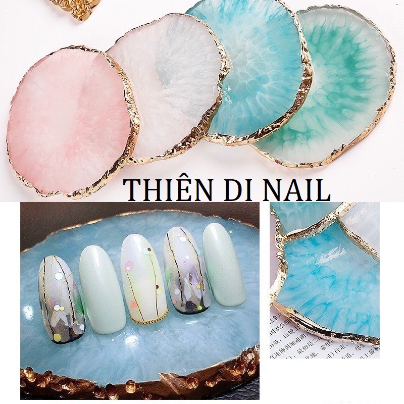 Đá cẩm thạch dùng pha sơn làm nail, chụp ảnh mẫu móng