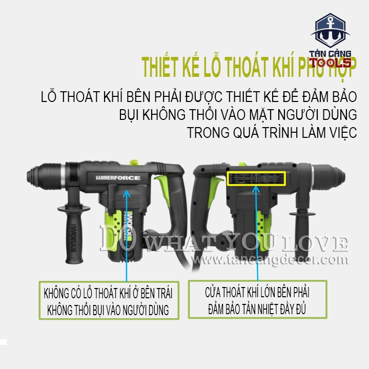 Máy Khoan Búa 2 Chế Độ 1010W Worx WU326P