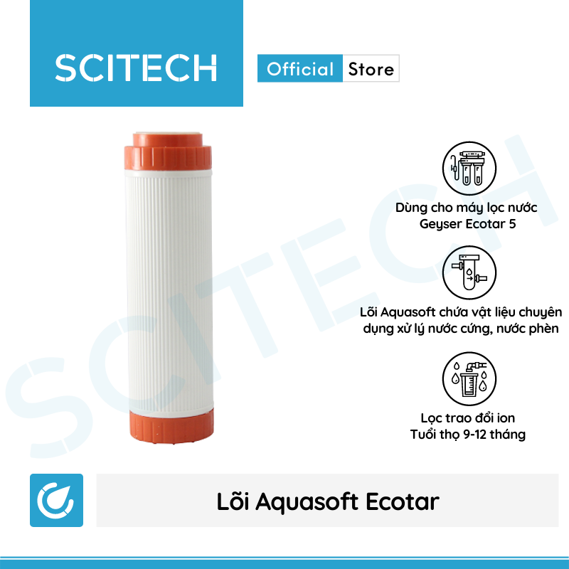 [HCM]Bộ lõi số 123 máy lọc nước Geyser Ecotar 5 (Lõi Aquasoft-Aragon-CBC)