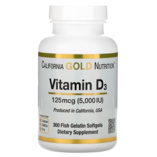 VITAMIN D California Gold Nutrition Vitamin D3 125mcg [5000 IU] - [90- 360 viên] Tăng Đề Kháng - Nhập Mỹ - Muscle Fitness thumbnail