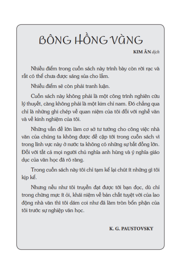 Bông hồng vàng và bình minh mưa (bìa mềm)