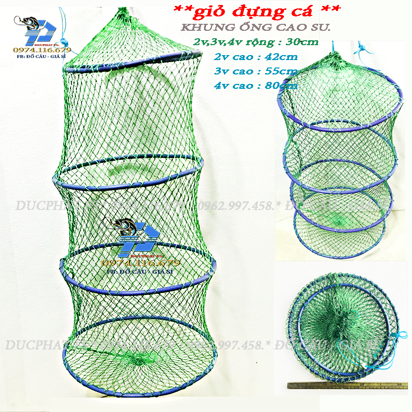 Giỏ Đựng Cá Câu Đài, giỏ vành cáo su thu gọn !!!