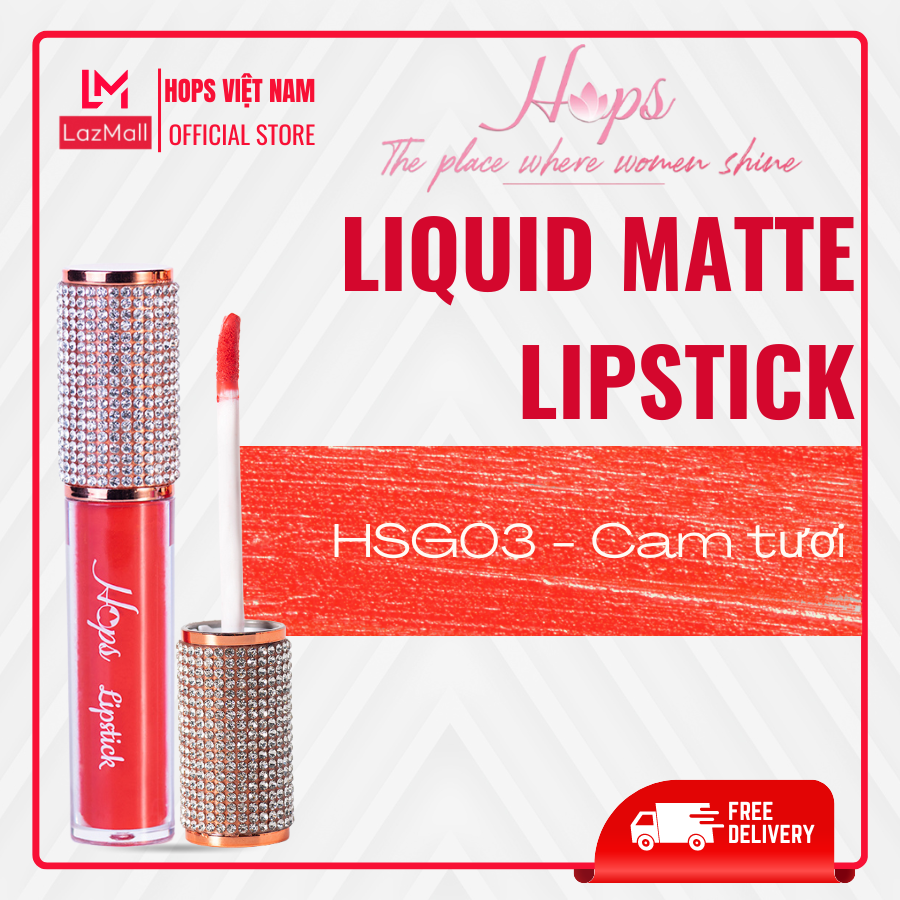 Son Kem Lì Cao Cấp HOPS HSG02 RUBY - MÀU ĐỎ RUBY