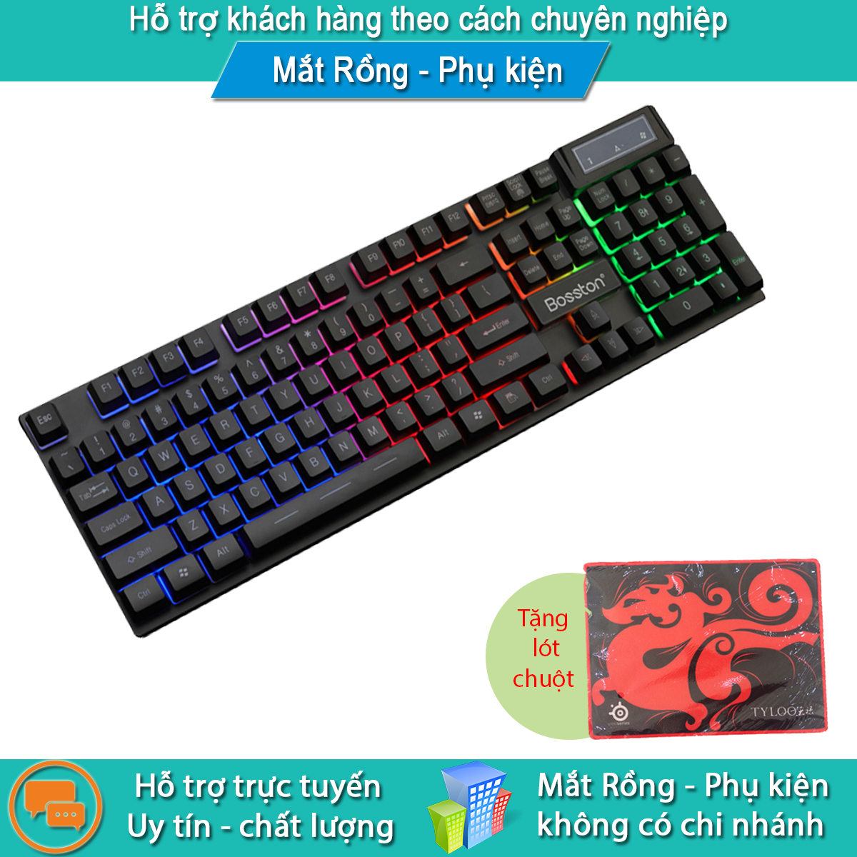 [Tặng lót chuột Y6] Bàn phím giả cơ 803 đỉnh cao chuyên game Led màu cực đẹp