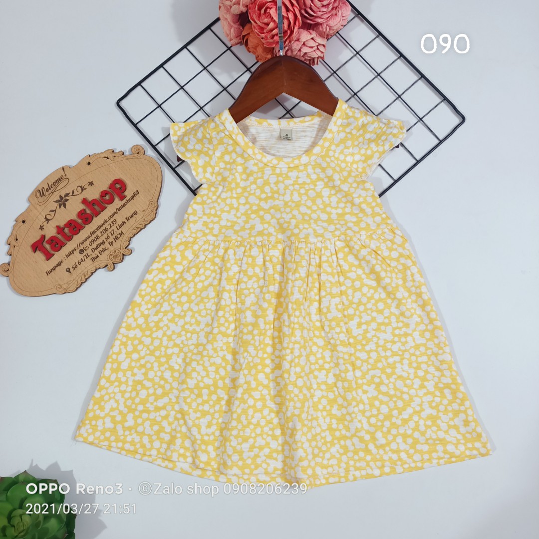 [HCM]Váy bé gái mặc nhà cotton mát 090