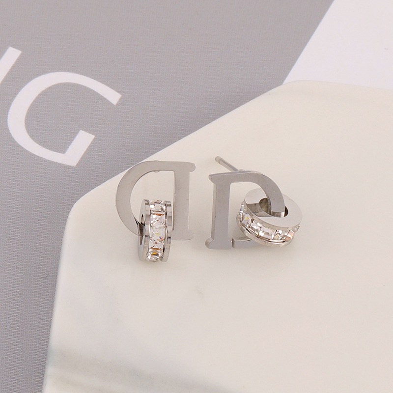 Khuyên tai nữ CDE D-shaped Earrings Silver CDE3019SV