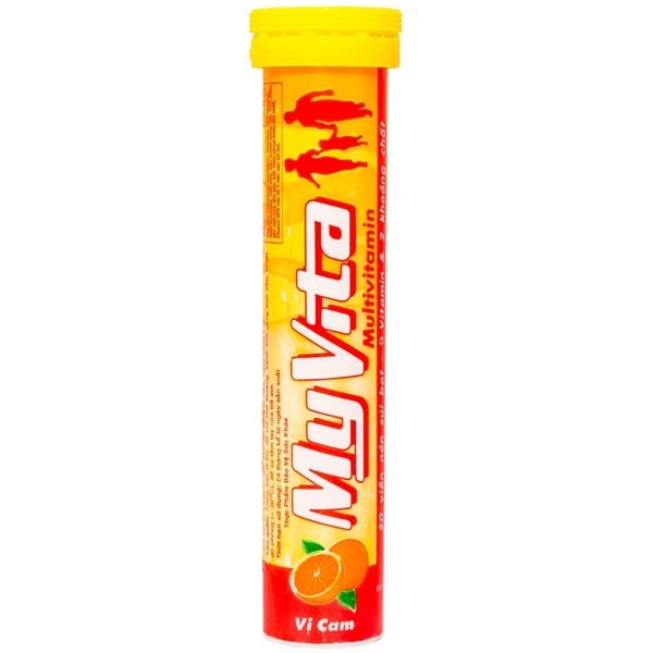 Vitamin c sủi myvita vị cam, vị chanh tube 20 viên