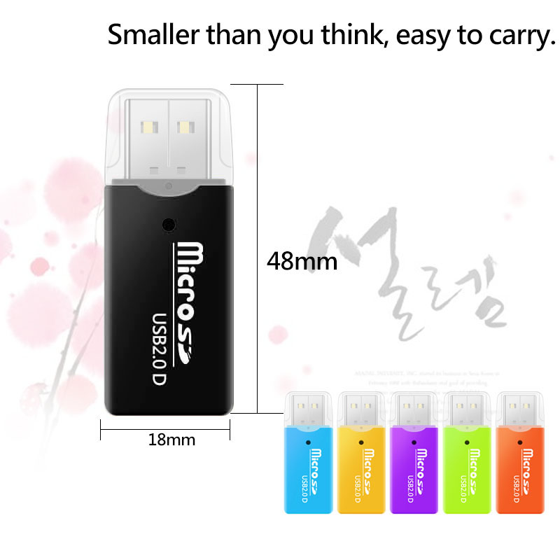 Portable Mini Usb 20 Reader Supports Tf Sd Mobile Memory Card Pc Laptops Mini Portable USB 2.0 TF Micro SD Memory Card Reader for PC Laptop Computer