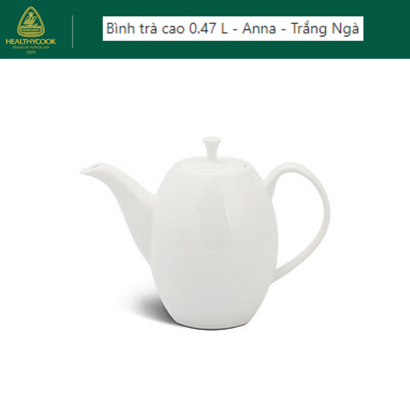 Bình trà cao 0.47 L - Anna - Trắng Ngà