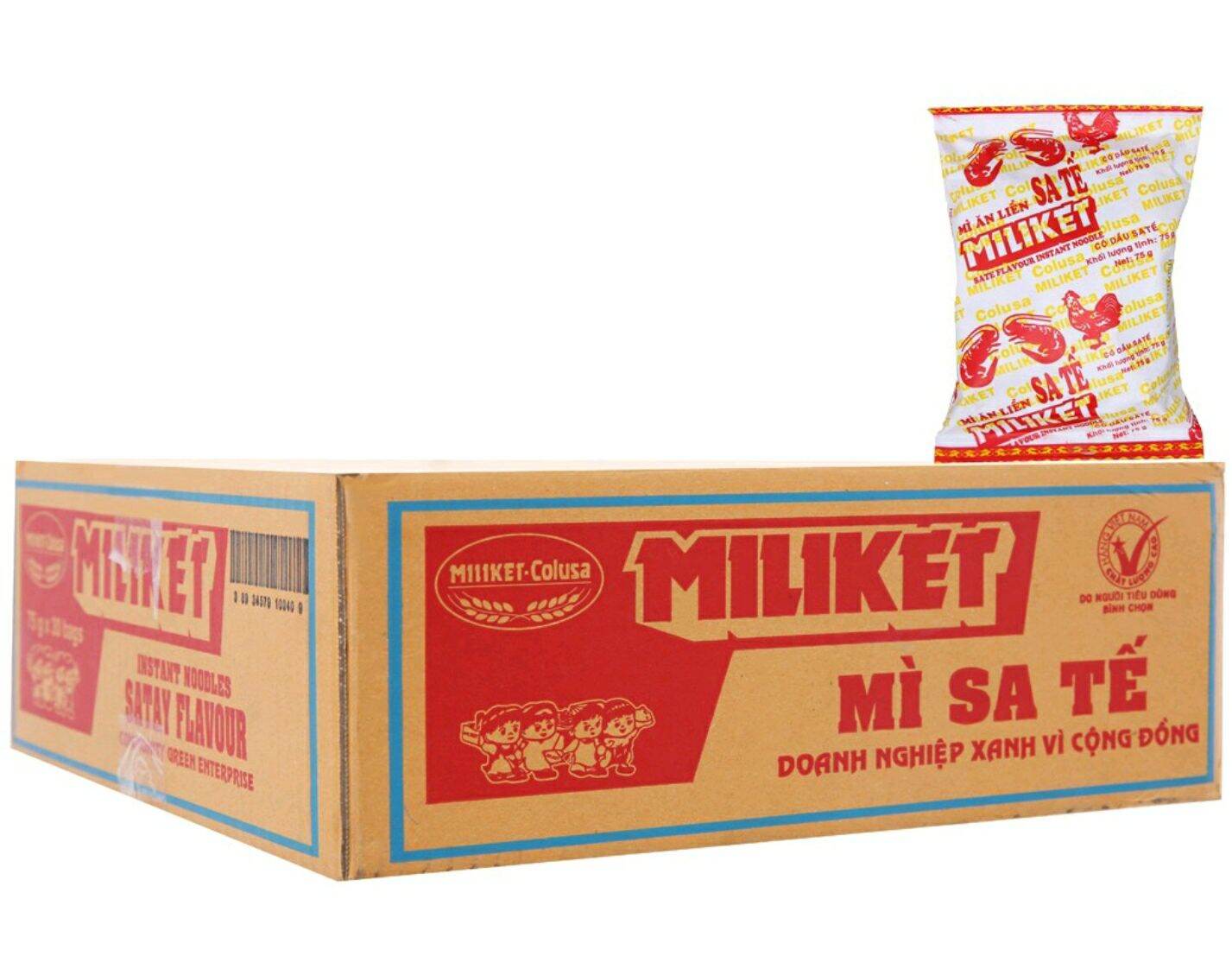 [HCM] Thùng 30 gói Mì Giấy Sate MILIKET 75g