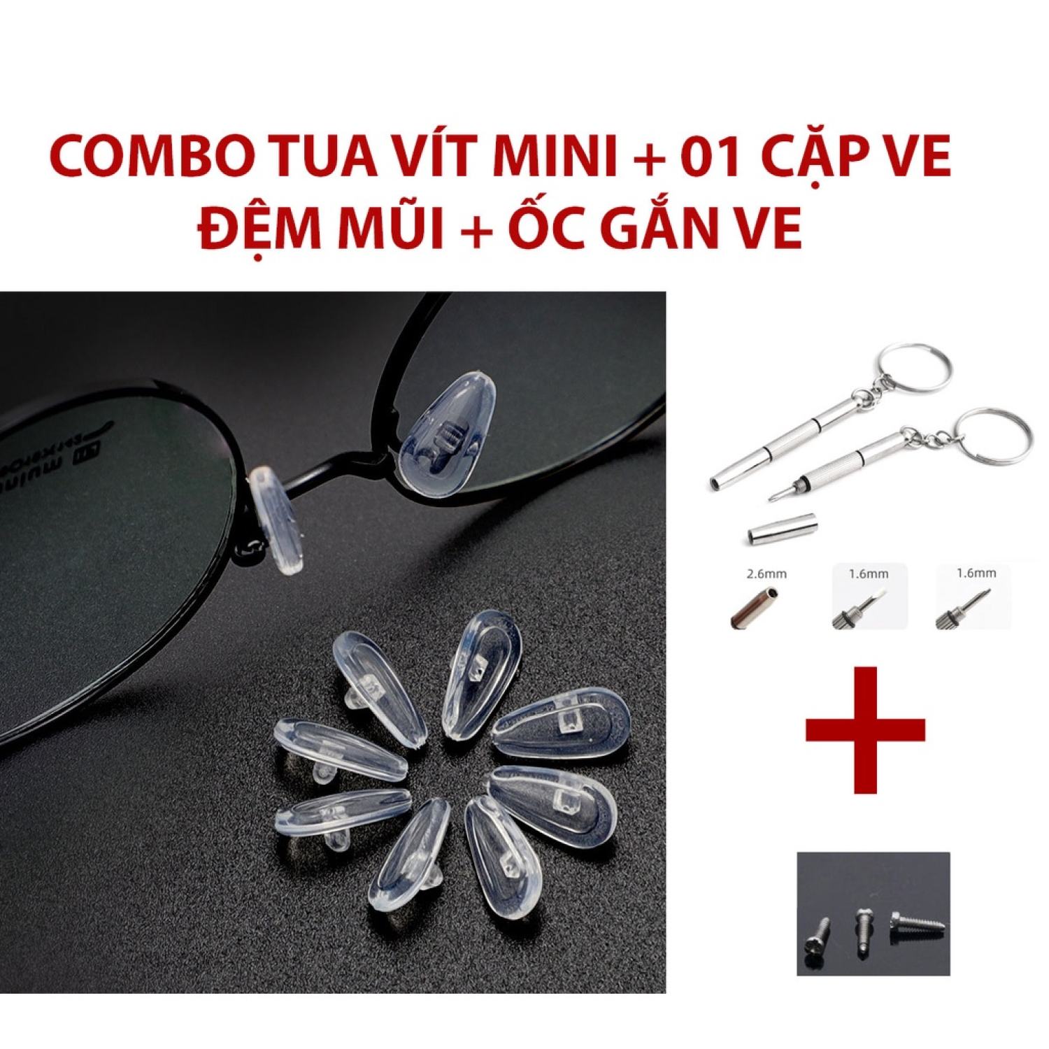 (1 cặp) Miếng đệm mũi mắt kính/ve kính Silicone siêu mềm