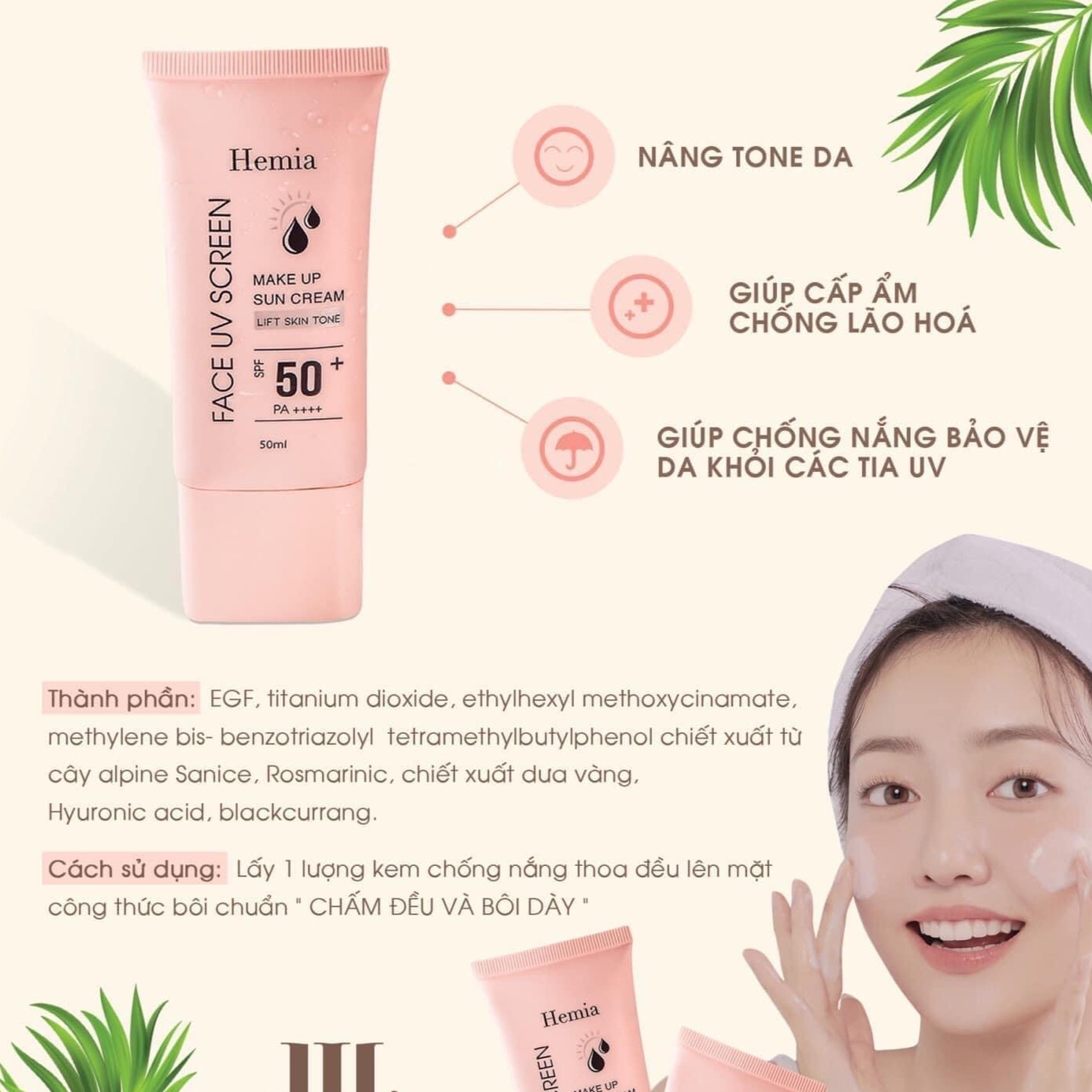 [HCM]KEM CHỐNG NẮNG HEMIA