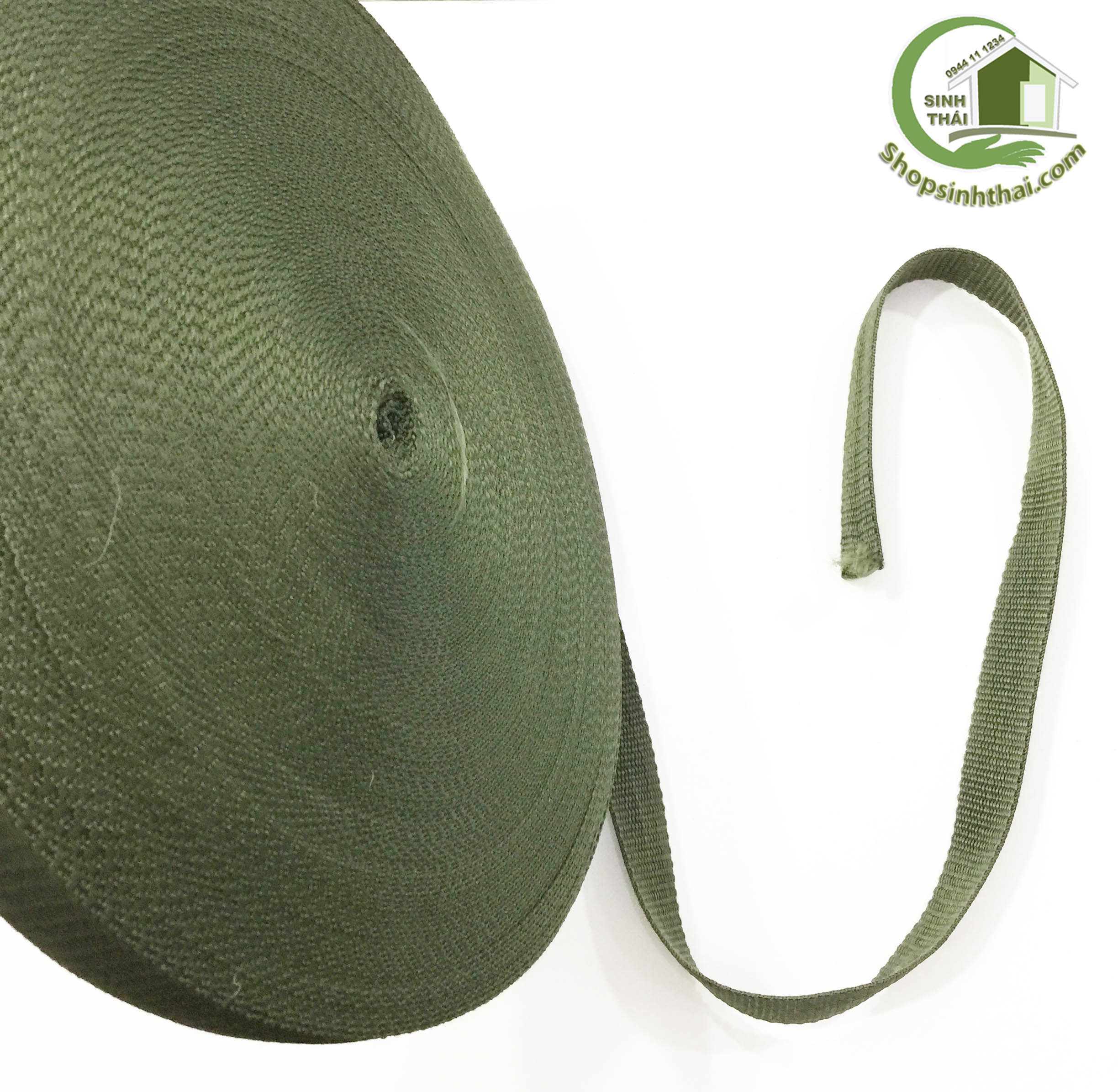 [HCM][ 1 mét ] Cuộn Dây Dù Dẹt Màu Xanh Rêu Bản 2cm
