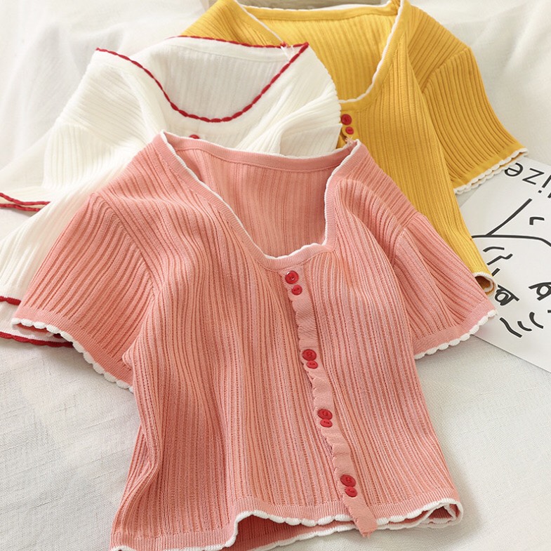 Áo len croptop nữ chất len mongtoghi mùa thu 2020 weekend