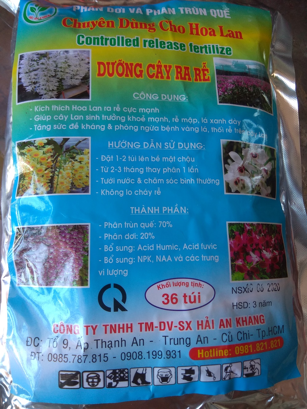 [HCM]Phân dơi và trùn quế dưỡng cây ra rể cho hoa lan - gói 36 túi