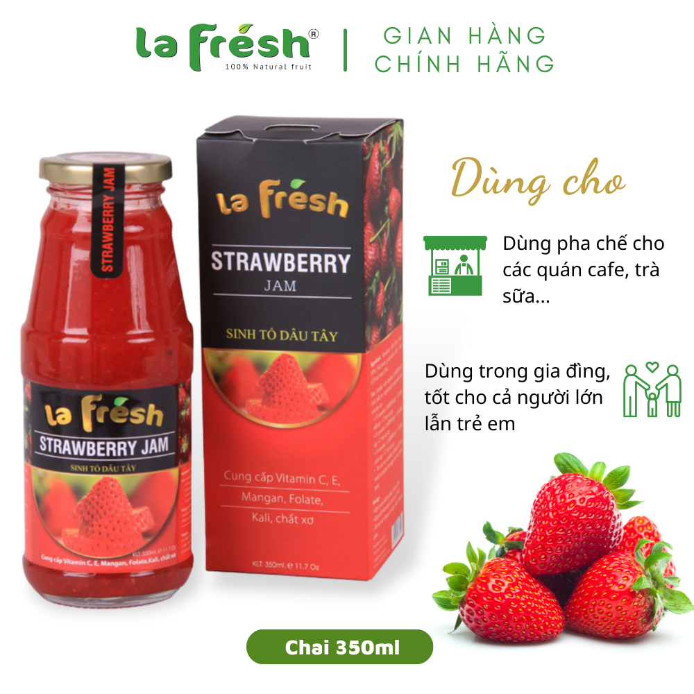[HCM]Sinh Tố Dâu Tây Lafresh Đà Lạt 350ml