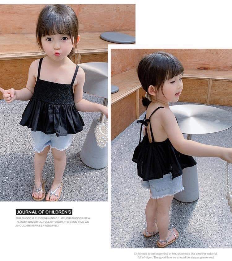 Áo dây hở lưng cho bé gái từ 7-17 kí