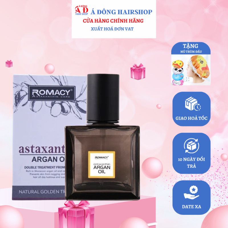 TINH DẦU DƯỠNG TÓC ROMACY ASTAXANTHIN ARGAN OIL 55ML