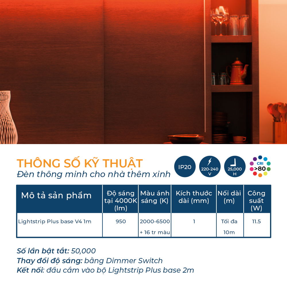 Đèn LED dây mở rộng Philips Hue 1m