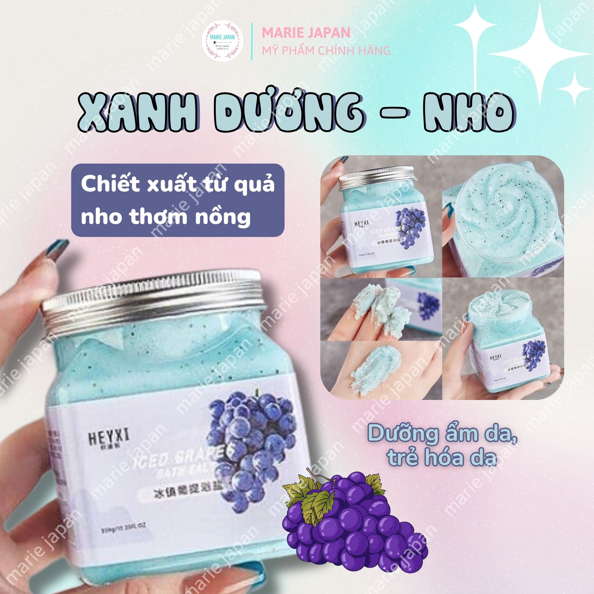 Muối tắm tẩy tế bào chết hương trái cây heyxi bath salt scrub 350g