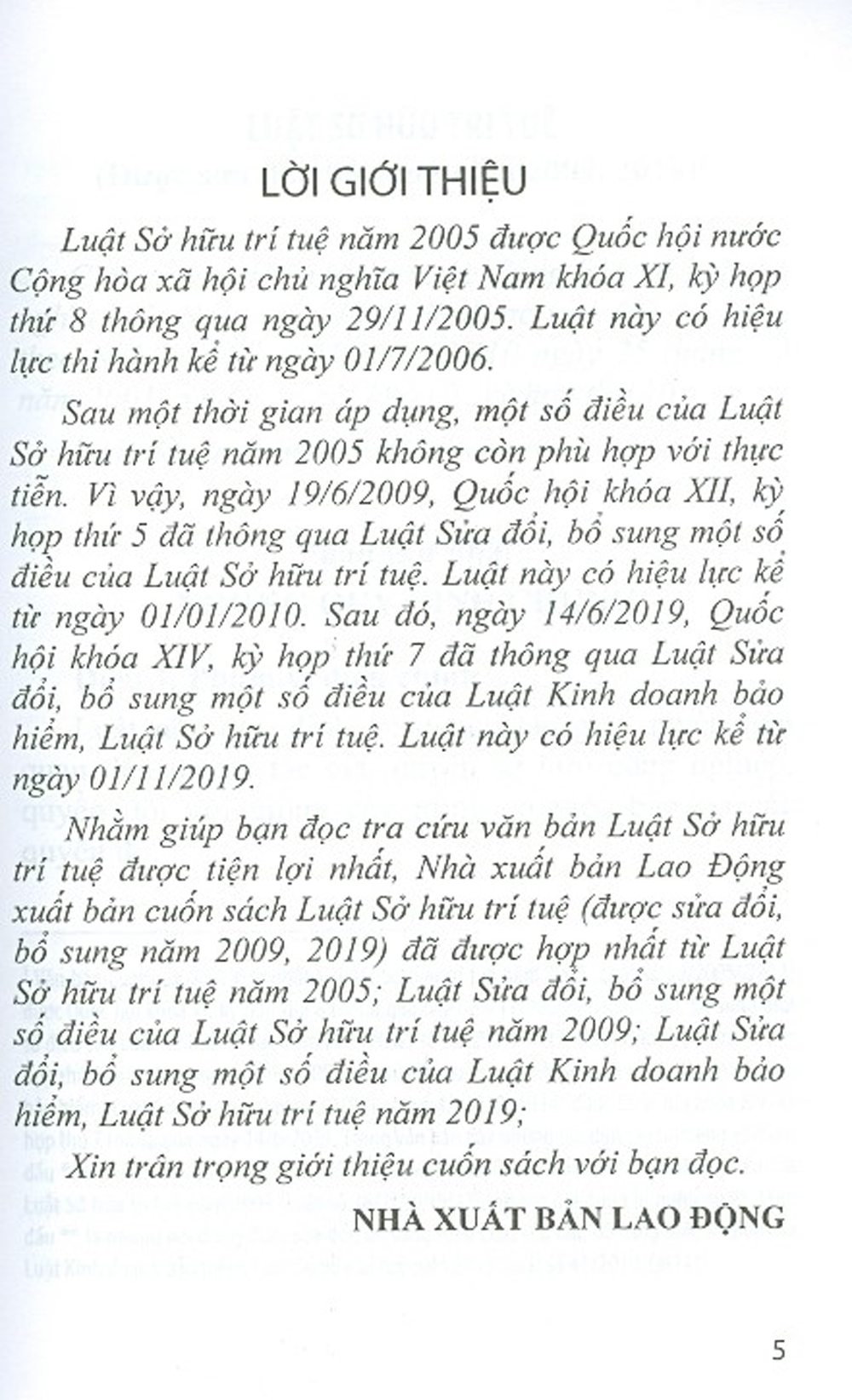 Luật Sở Hữu Trí Tuệ (Được Sửa Đổi, Bổ Sung Năm 2009, 2019)