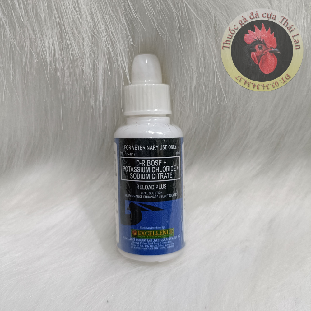 thuốc gà đá - Reload Plus - 1 lọ / 10ml (giúp gà không mệt mỏi khi vận chuyển đi xa) không rớt bo đá
