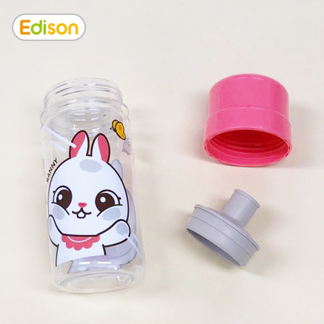 Bình tập uống Edison tritan có dây (hồng)