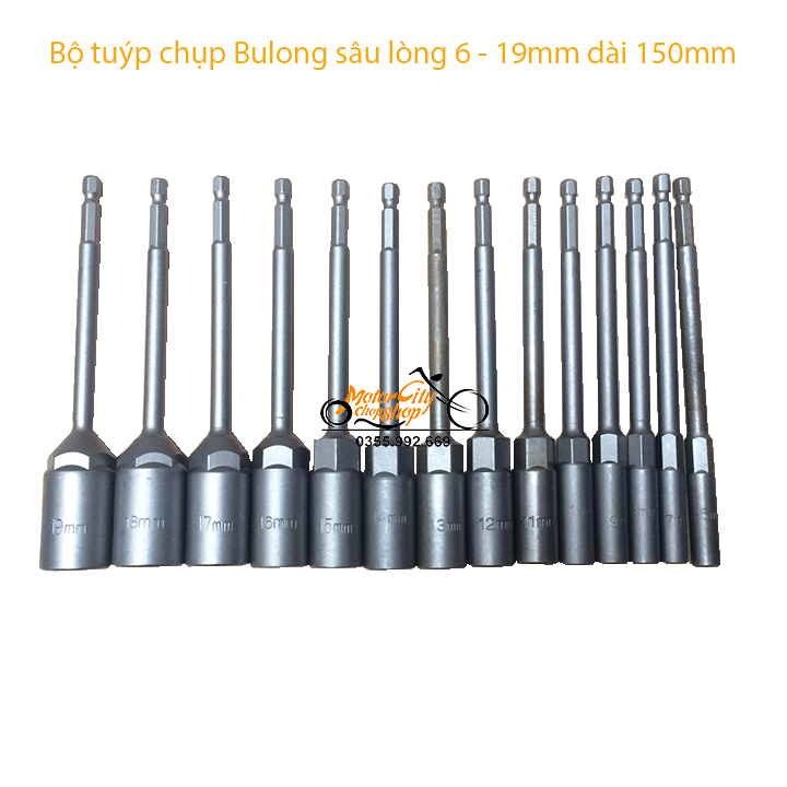 Bộ tuýp, Bộ 14 tuýp xiết mở ốc chuôi lục giác dài 150mm