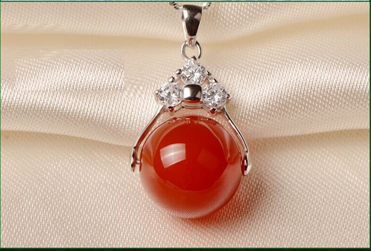 Dây chuyền mặt đá Ruby tổng hợp, thiết kế châu âu,
