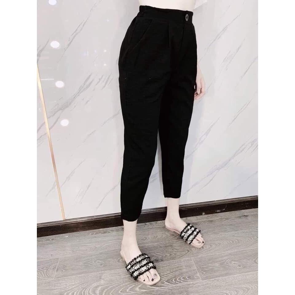 Quần baggy chất đũi xước Hàn dáng chuẩn