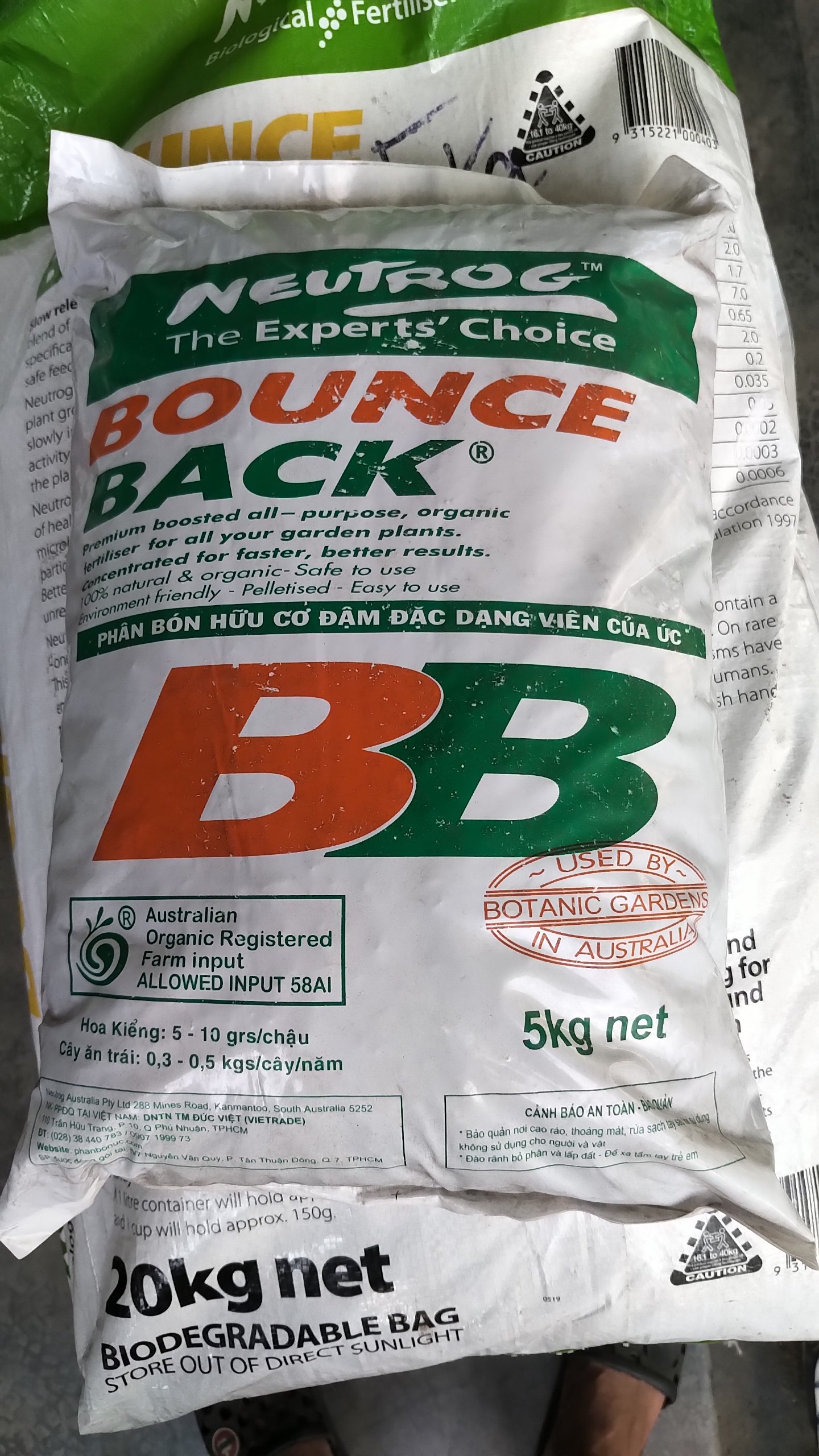 Phân bón hữu cơ Bounce Back (BB)