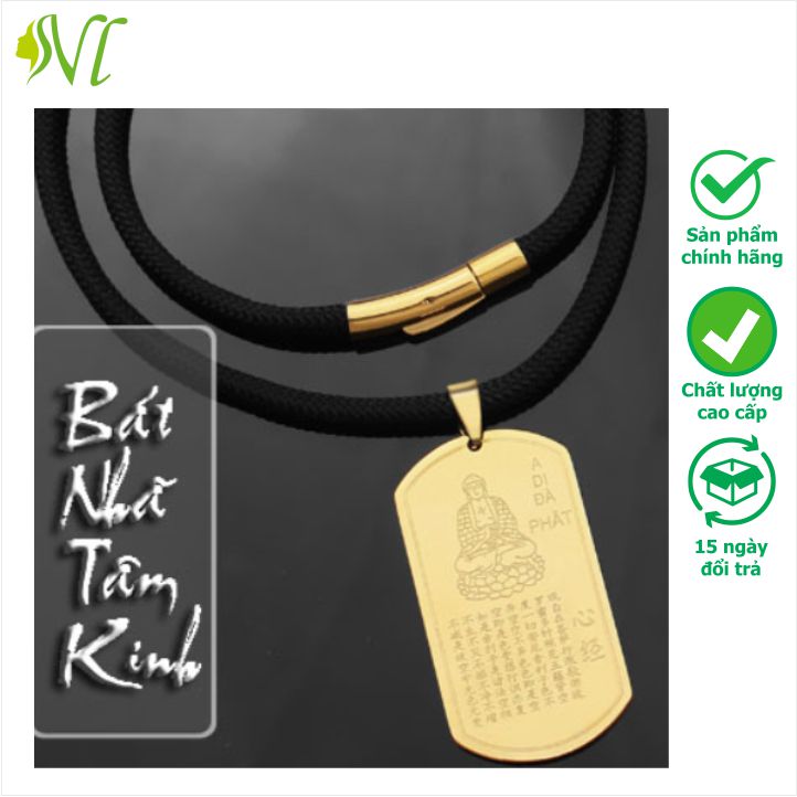 Dây chuyền phong thuỷ trí tuệ tài lộc bát nhã tâm kinh mạ vàng 24k không gỉ không đen xài nước tốt Người Đẹp Vì Lụa