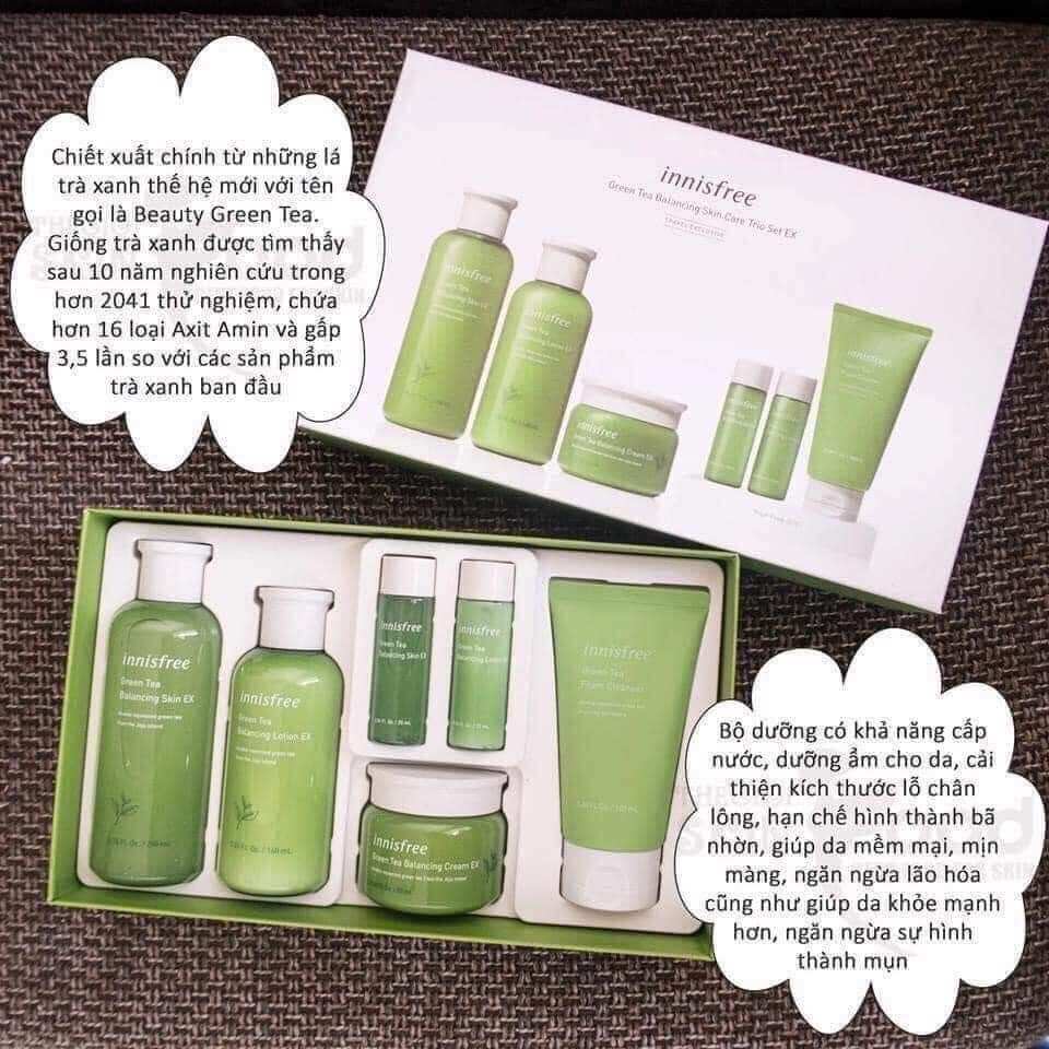 [FreeshipMAX] Sét 6 món Innisfree dưỡng da trà dưỡng