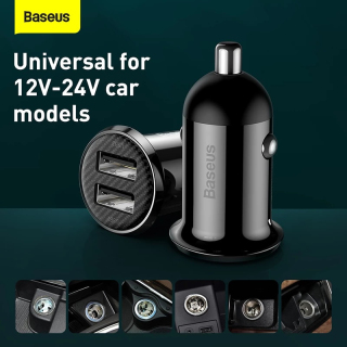 Tẩu sạc ô tô Baseus Grain Pro 2 cổng USB 4.8A dùng cho ô tô từ 12V-24V thumbnail