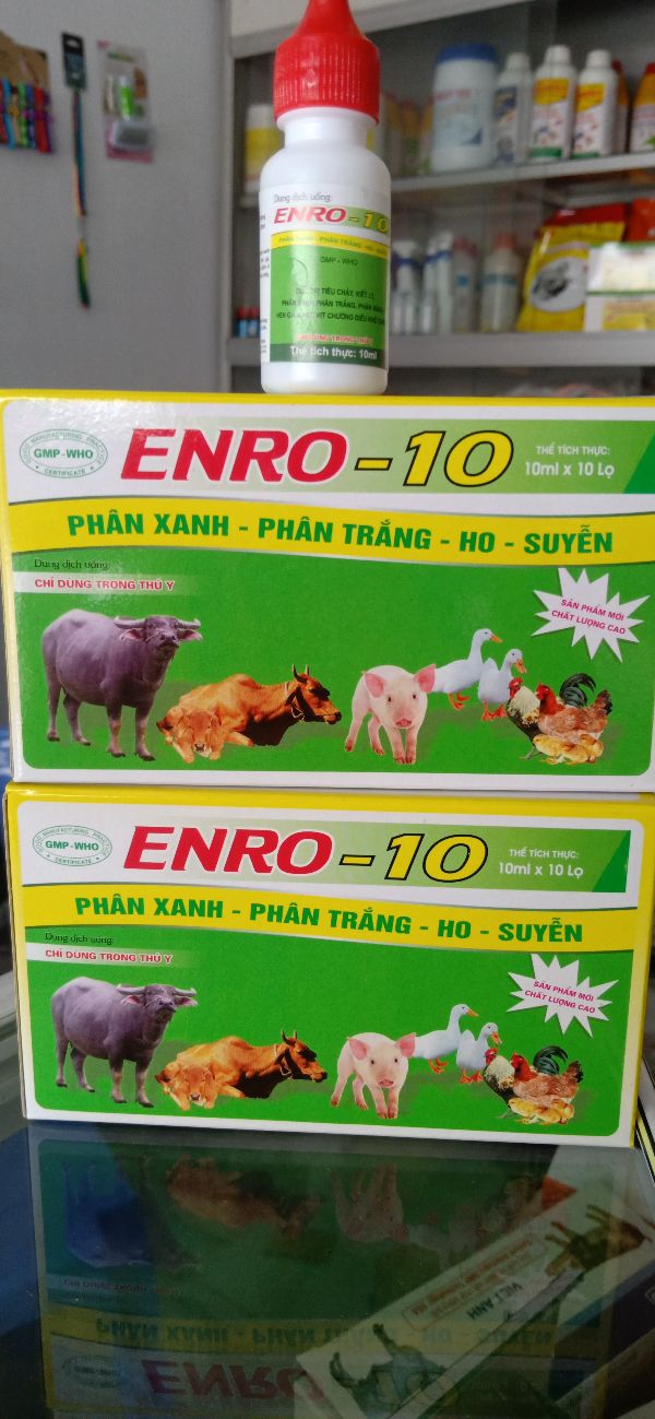 10 Lọ Enro10 Phân Xanh- Phân Trắng- Ho- Suyễn