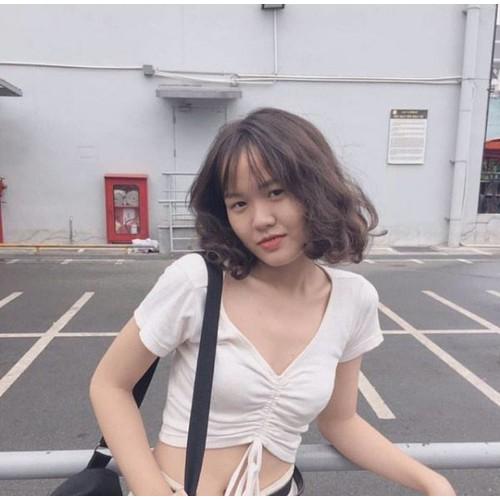 Áo Croptop Tay ngắn rút dây