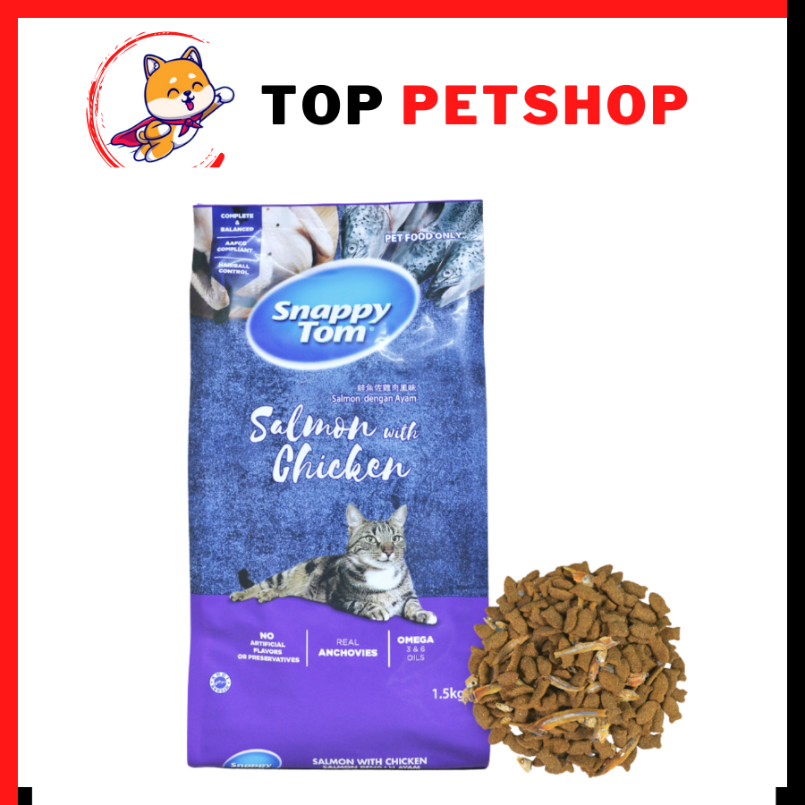 Hạt Snappy Tom dinh dưỡng cho mèo, Hạt cho mèo Snappy Tom Topping cá cơm.