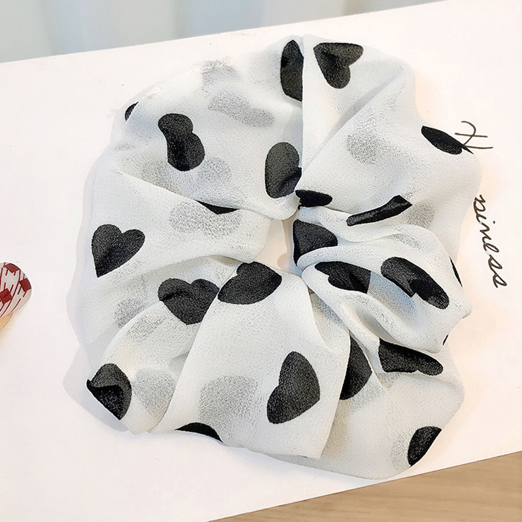 Dây cột tóc vải Scrunchies Trái Tim CT38