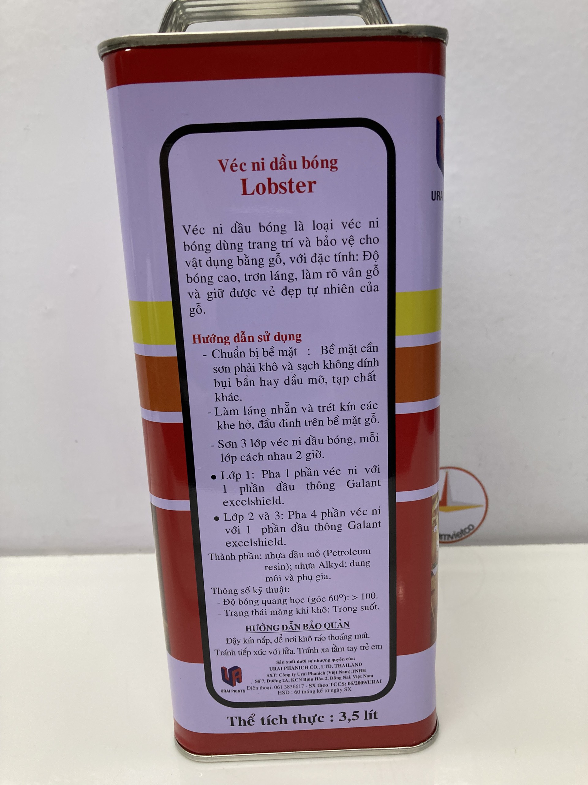 Véc Ni Lobster, Wood Surface Protective Varnish 3.5L